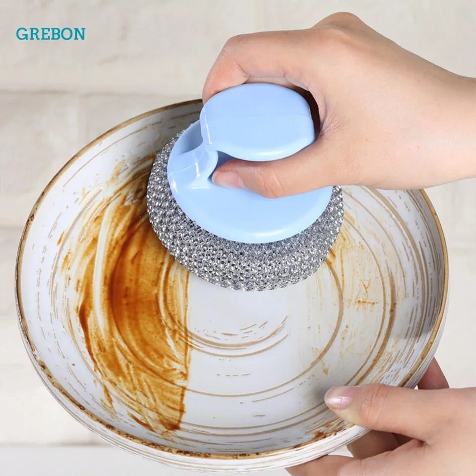 Kitchen Pot Cleaning Scrubbing Brush, Dish Bowl Washing Cleaner, Scourer For Cookware Cleaning, Pan Cleaning Scrubber Kitchen Pot Cleaning Scrubbing Brush, Dish Bowl Washing Cleaner, Scourer For Cookware Cleaning, Pan Cleaning Scrubber